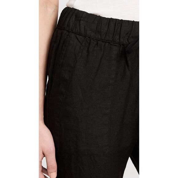 Enza Costa Linen Easy Pants Black - 2 - Picture 5 of 6